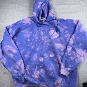 Vintage Hanes Tie Dye Hoodie Blue/Pink  Size X Large Unisex